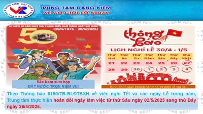 THÔNG BÁO LỊCH NGHỈ LỄ VÀ LÀM BÙ DỊP LỄ 30/4-1/5