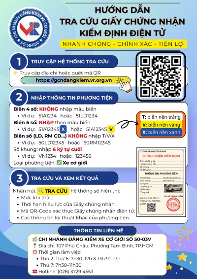 HƯỚNG DẪN TRA CỨU GIẤY CHỨNG NHẬN KIỂM ĐỊNH ĐIỆN TỬ